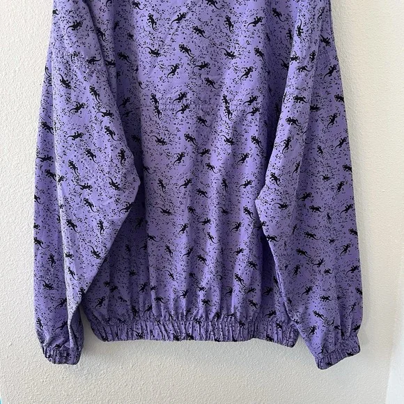 Gecko Hawaii Anorak Jacket Men's XL Purple 1/4 Zip Pullover AOP 80's 90s Surfer - Picture 10 of 12